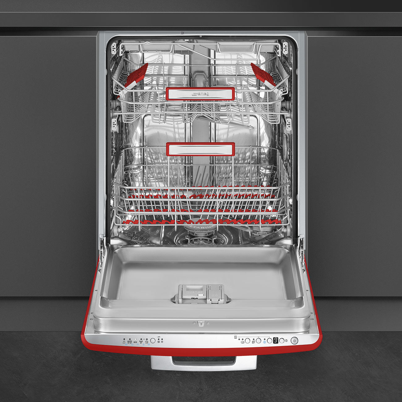 Máy rửa bát âm tủ SMEG STFABRD3 màu đỏ