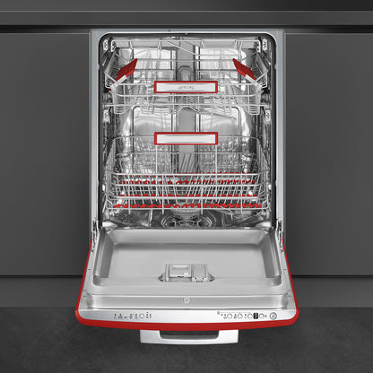Máy rửa bát âm tủ SMEG STFABRD3 màu đỏ