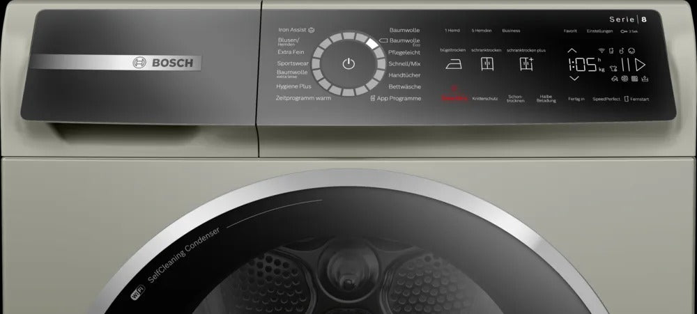 Máy sấy bơm nhiệt Bosch WQB246CX0 9kg Serie 8 màu xám bạc