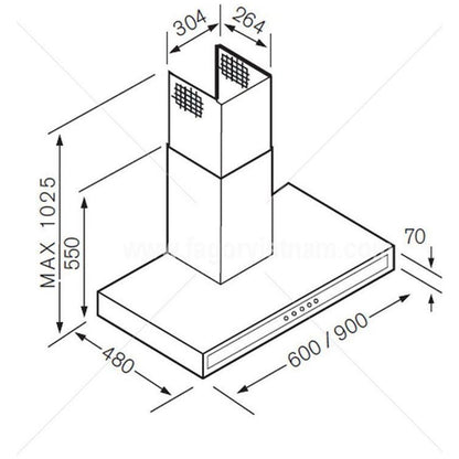 Máy hút mùi treo tường FAGOR CPT-90XT
