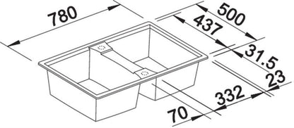 Chậu rửa bát Blanco LEXA 8 Anthrancite