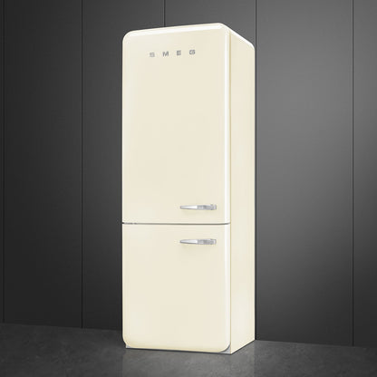 Tủ lạnh 2 ngăn đỉnh dưới SMEG FAB38LCR5 màu kem cánh trái