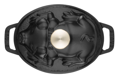 Staub – Nồi Nắp Hình Con Heo Màu Đen – 17cm