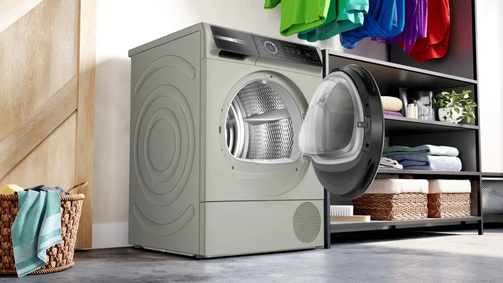 Máy sấy bơm nhiệt Bosch WQB246CX0 9kg Serie 8 màu xám bạc