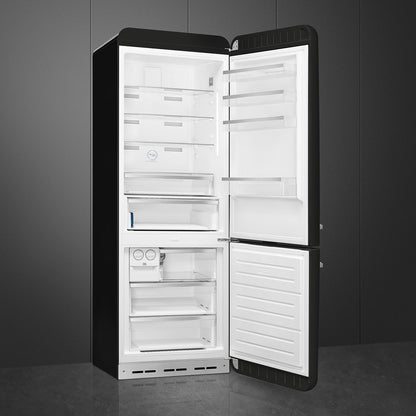 Tủ lạnh 2 ngăn đỉnh dưới SMEG FAB38RBL5 màu đen cánh phải