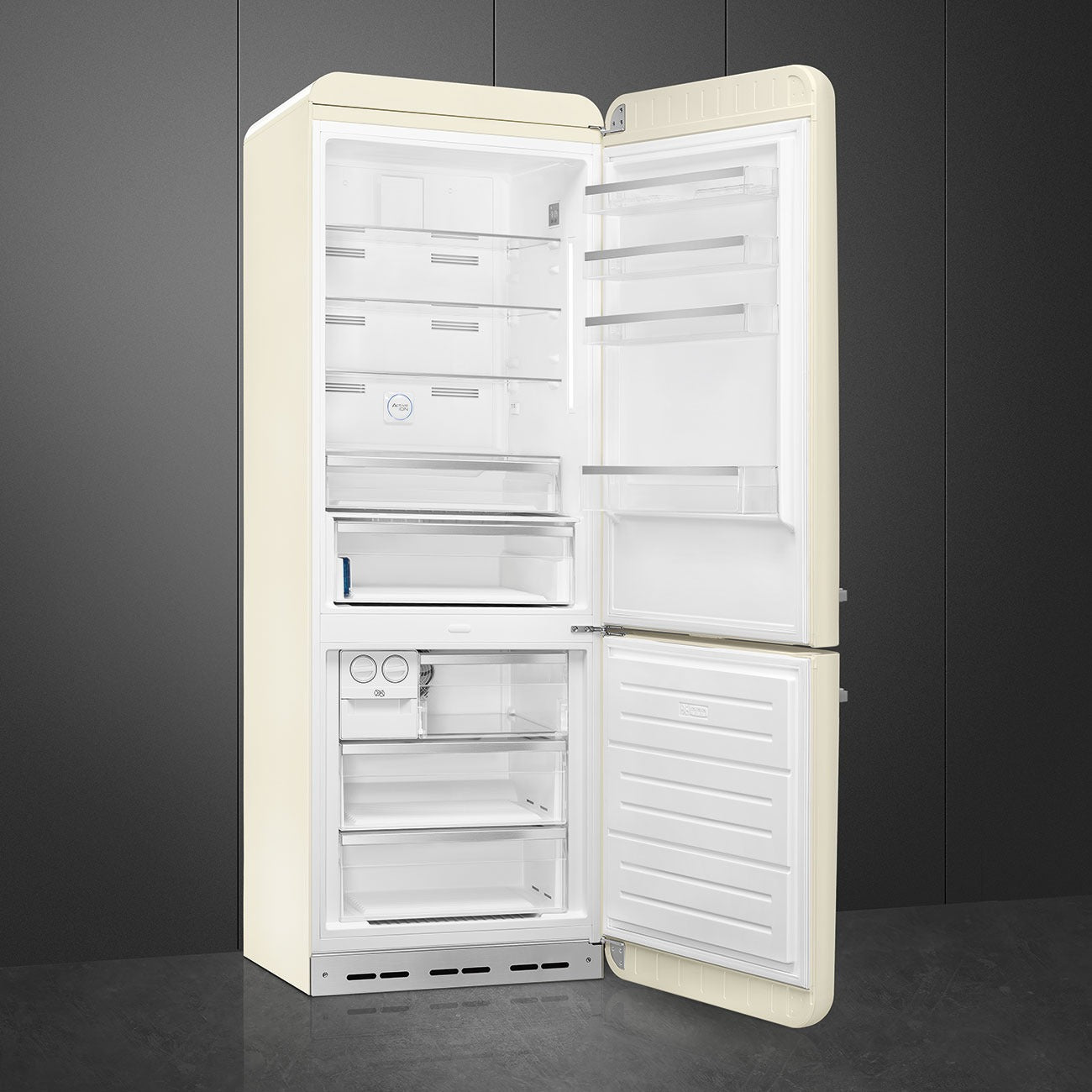 Tủ lạnh 2 ngăn đỉnh dưới SMEG FAB38RCR5 màu kem cánh phải