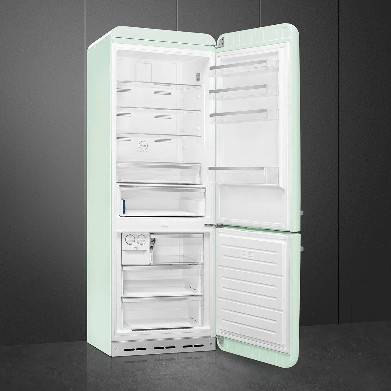 Tủ lạnh 2 ngăn đỉnh dưới SMEG FAB38RPG5 màu xanh pastel cánh phải