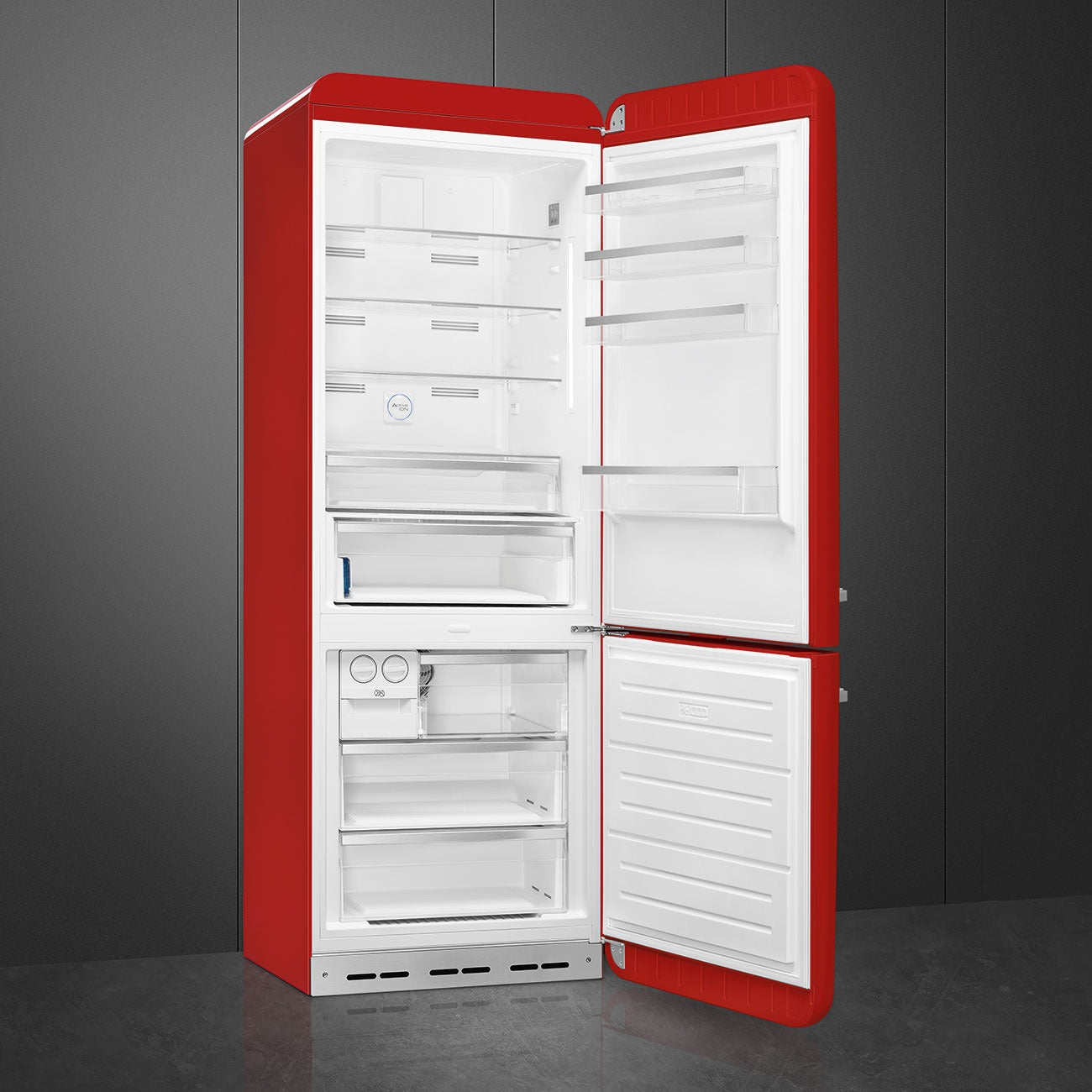 Tủ lạnh 2 ngăn đỉnh dưới SMEG FAB38RRD5 màu đỏ cánh phải