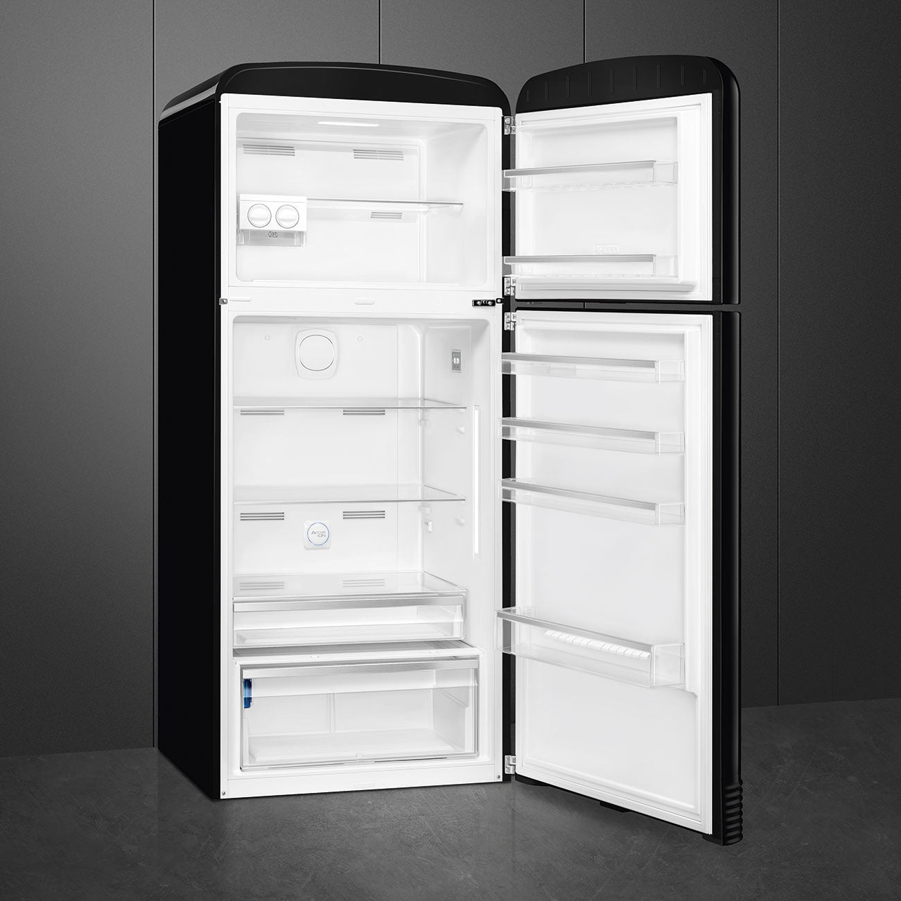 Tủ lạnh 2 ngăn SMEG FAB50RBL5 màu đen cánh phải
