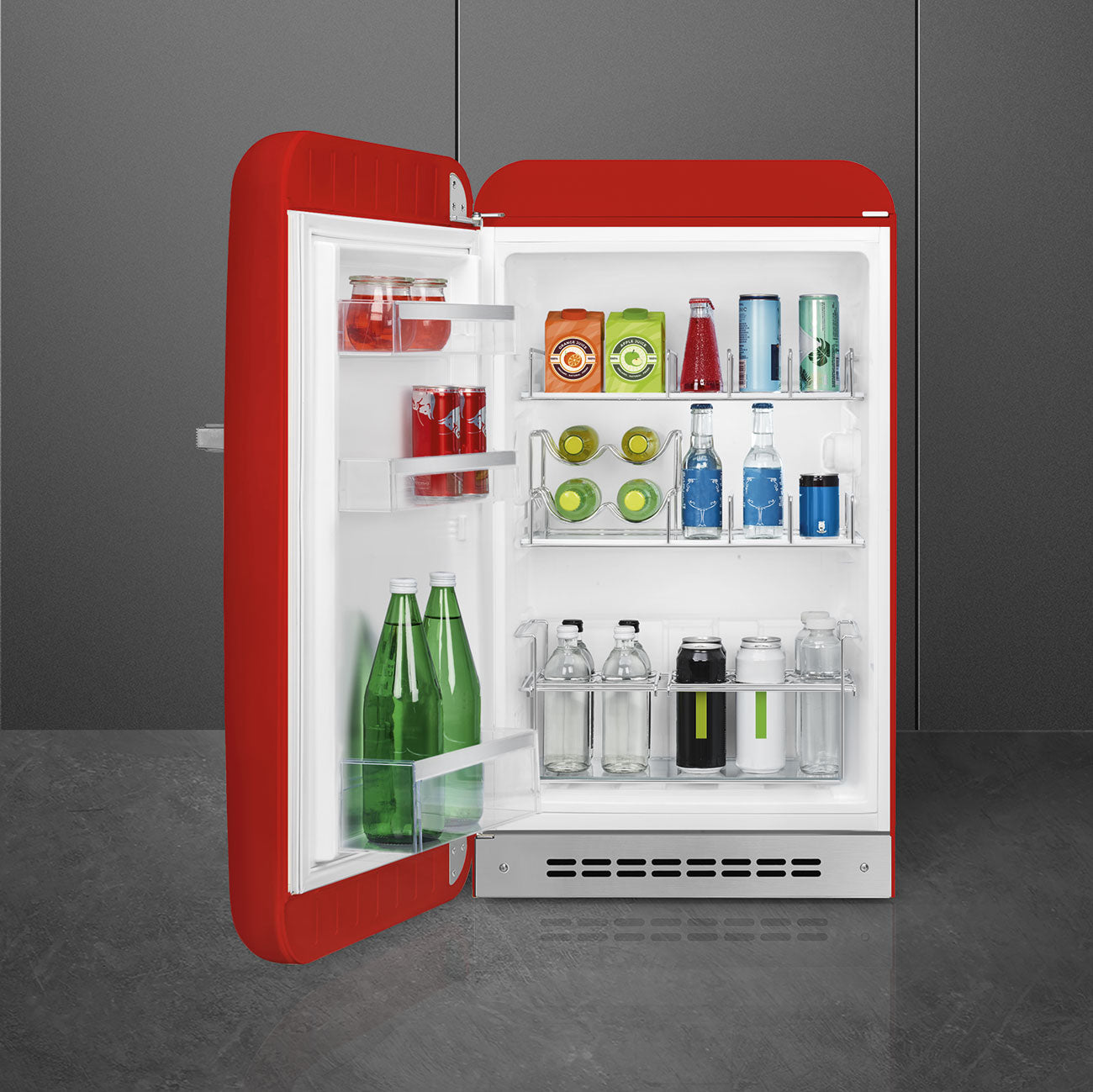 Tủ mát SMEG FAB10HLRD5 màu đỏ cánh trái