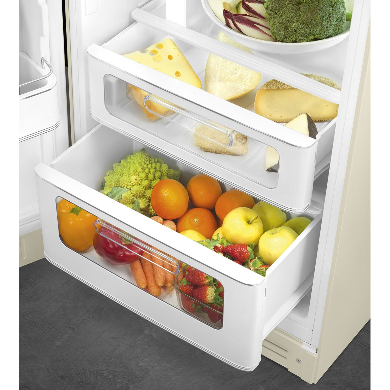 Tủ lạnh cửa đôi SMEG FAB30LCR5 màu kem cánh trái