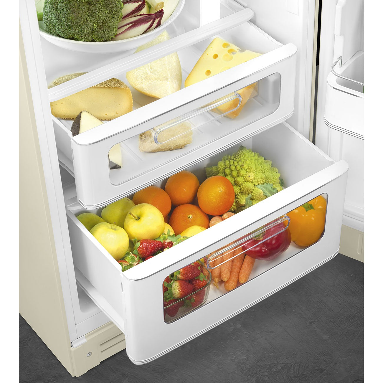 Tủ lạnh cửa đôi SMEG FAB30RCR5 màu kem cánh phải