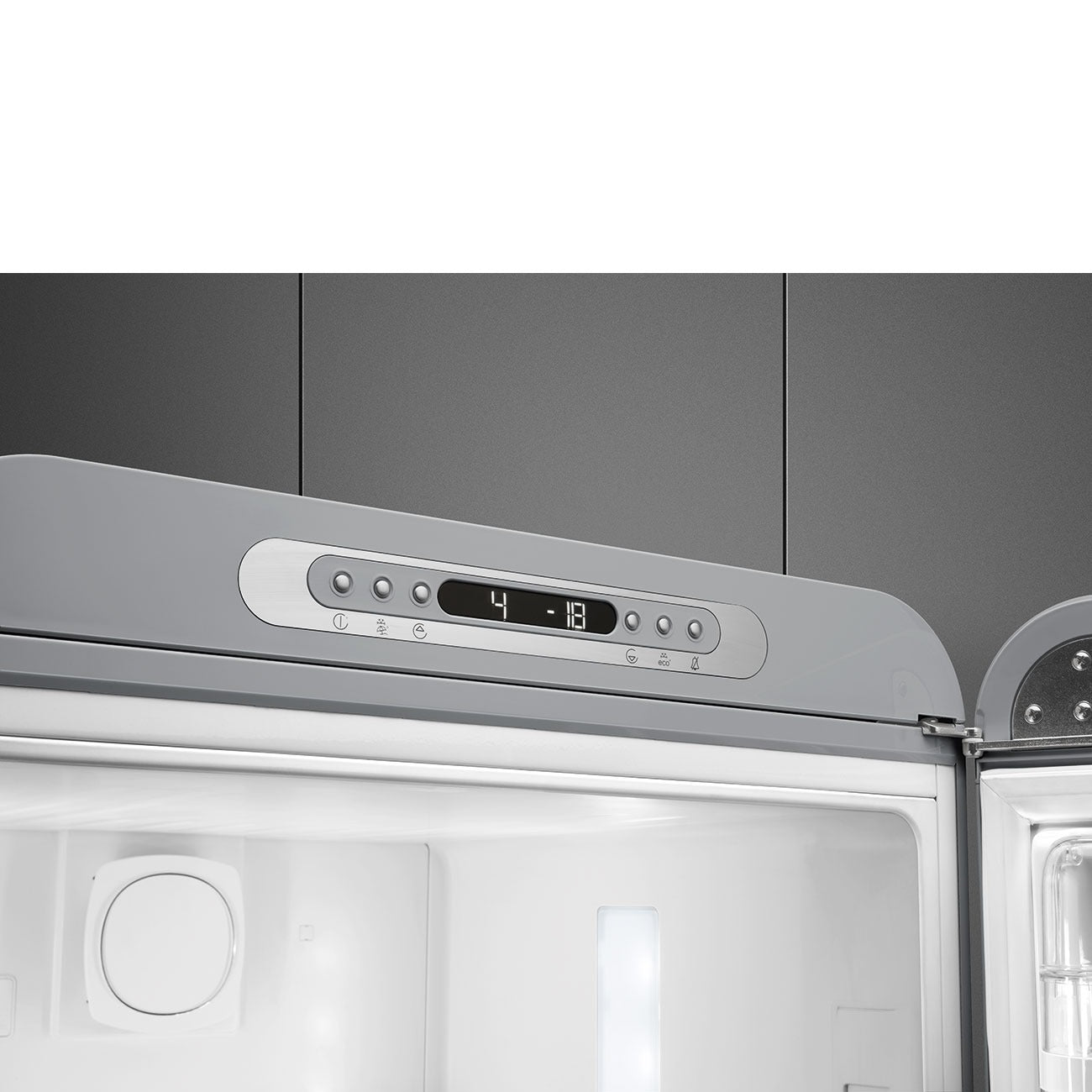 Tủ lạnh 2 ngăn SMEG FAB32RSV5 màu bạc cánh phải