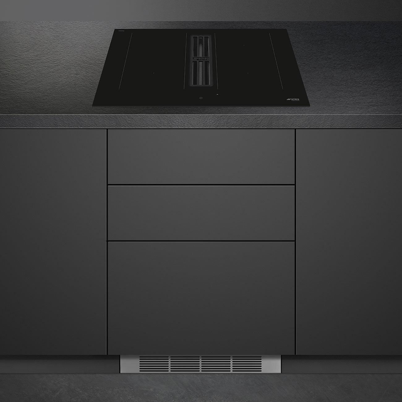 Bếp từ tích hợp hút mùi SMEG HOBD472D
