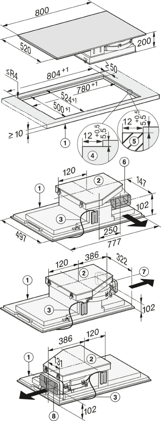 Bếp từ kết hợp hút mùi Miele KMDA 7774 FL