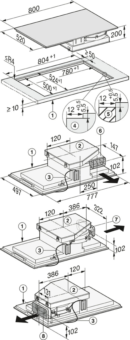 Bếp từ kết hợp hút mùi Miele KMDA 7774 FL