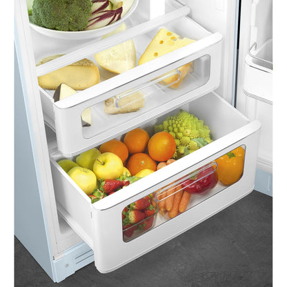 Tủ lạnh cửa đôi SMEG FAB30RPB5 màu xanh dương pastel cánh phải