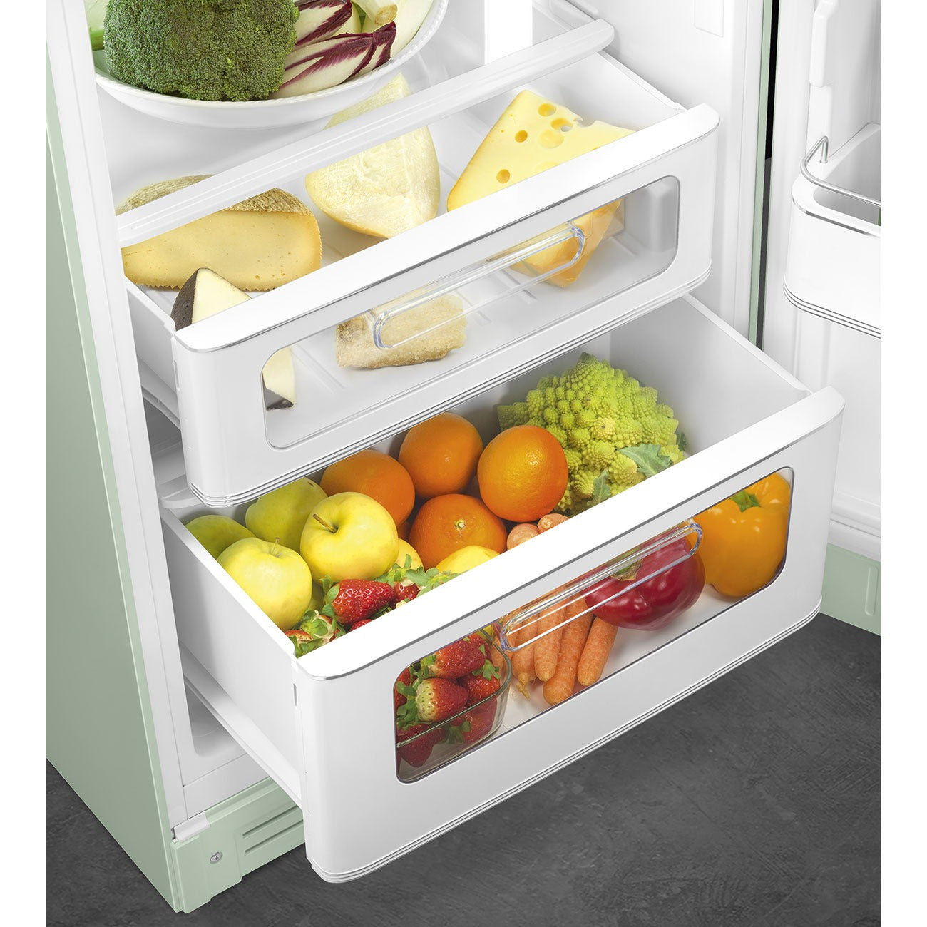 Tủ lạnh cửa đôi SMEG FAB30RPG5 màu xanh lá cánh phải