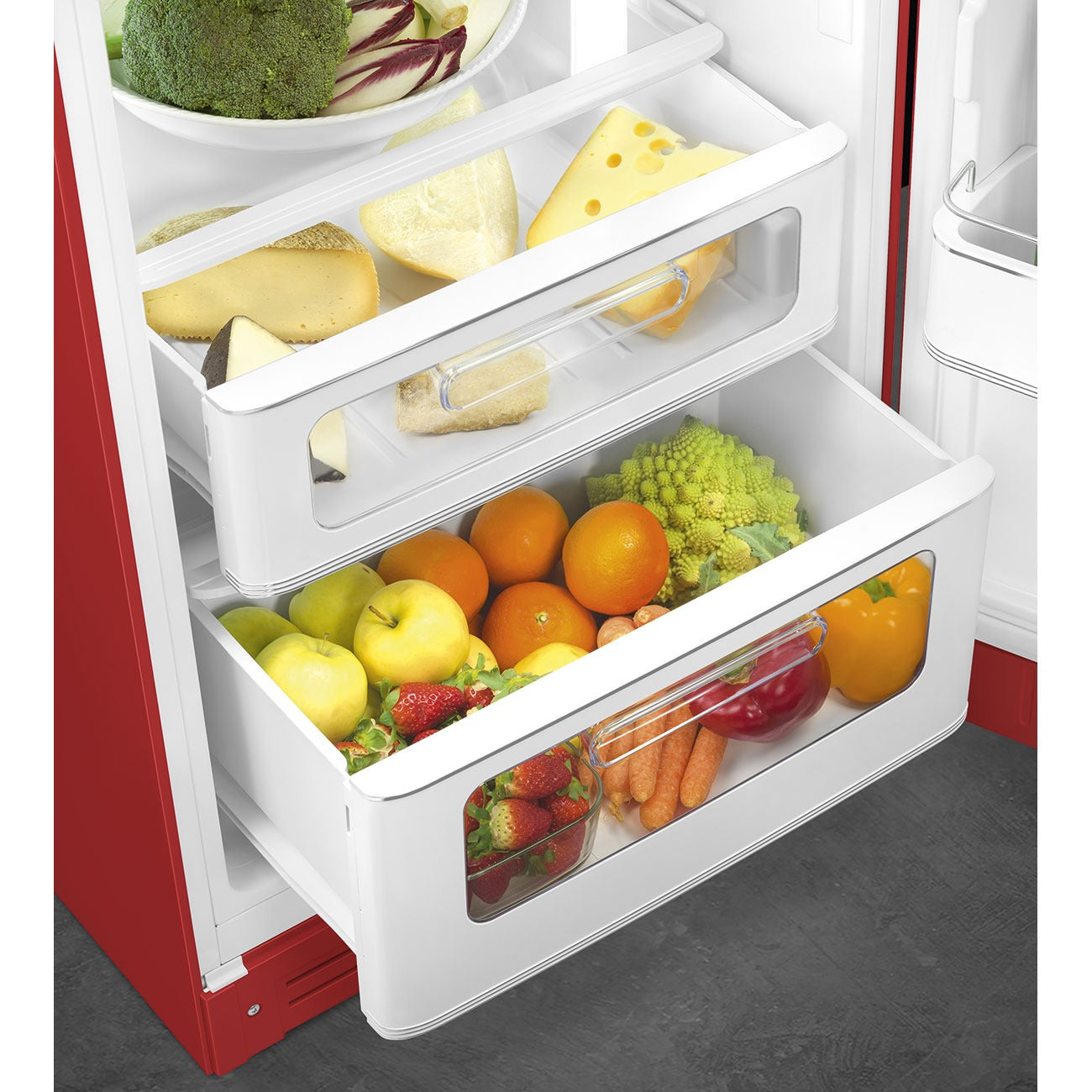 Tủ lạnh cửa đôi SMEG FAB30RRD5 màu đỏ cánh phải