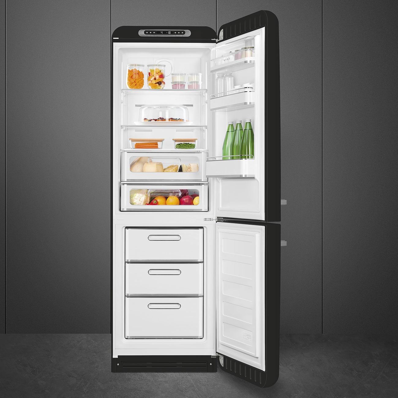 Tủ lạnh 2 ngăn SMEG FAB32RBL5 màu đen cánh phải