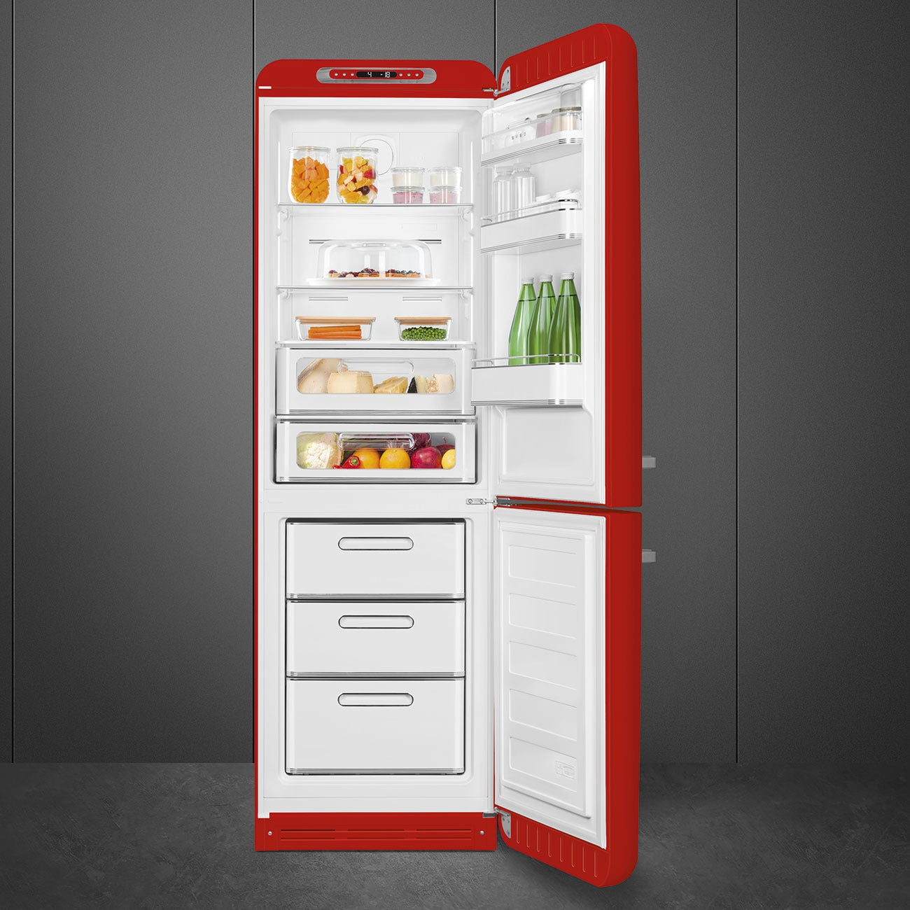 Tủ lạnh 2 ngăn SMEG FAB32RRD5 màu đỏ cánh phải