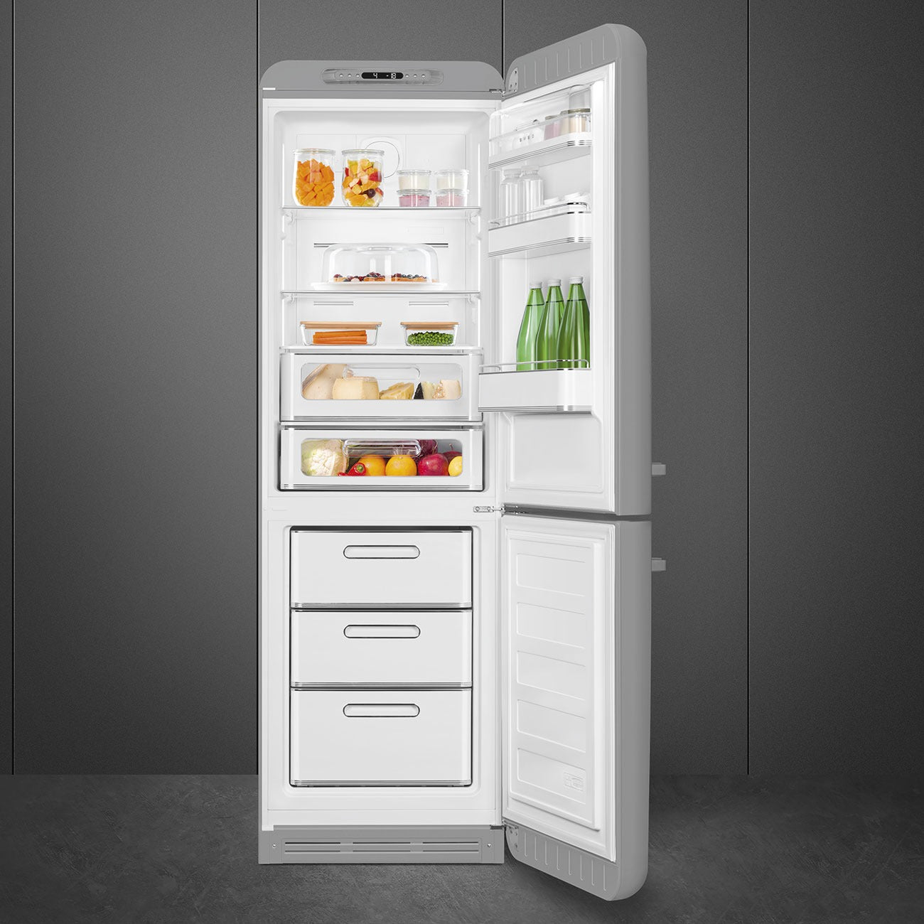 Tủ lạnh 2 ngăn SMEG FAB32RSV5 màu bạc cánh phải