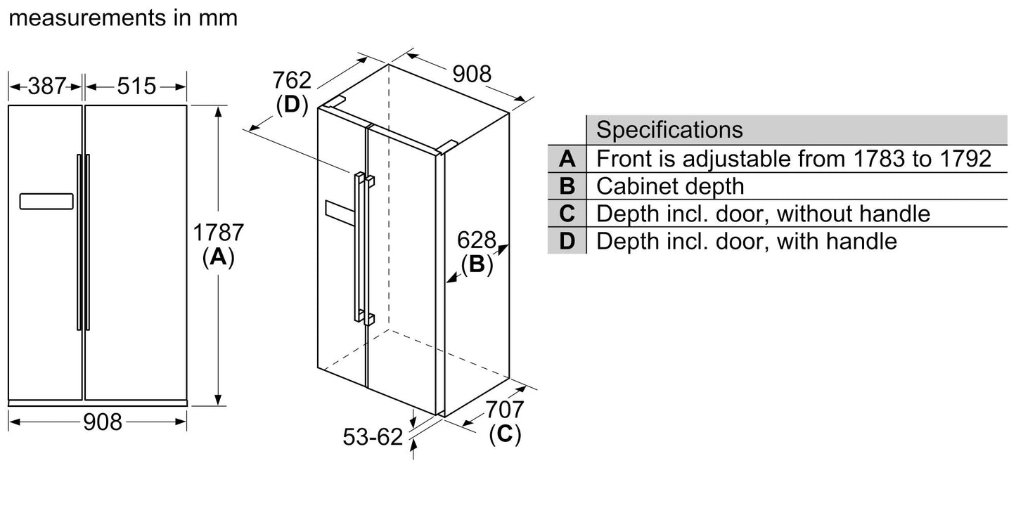 Tủ lạnh side by side BOSCH KAN93VIFPG| Serie 4