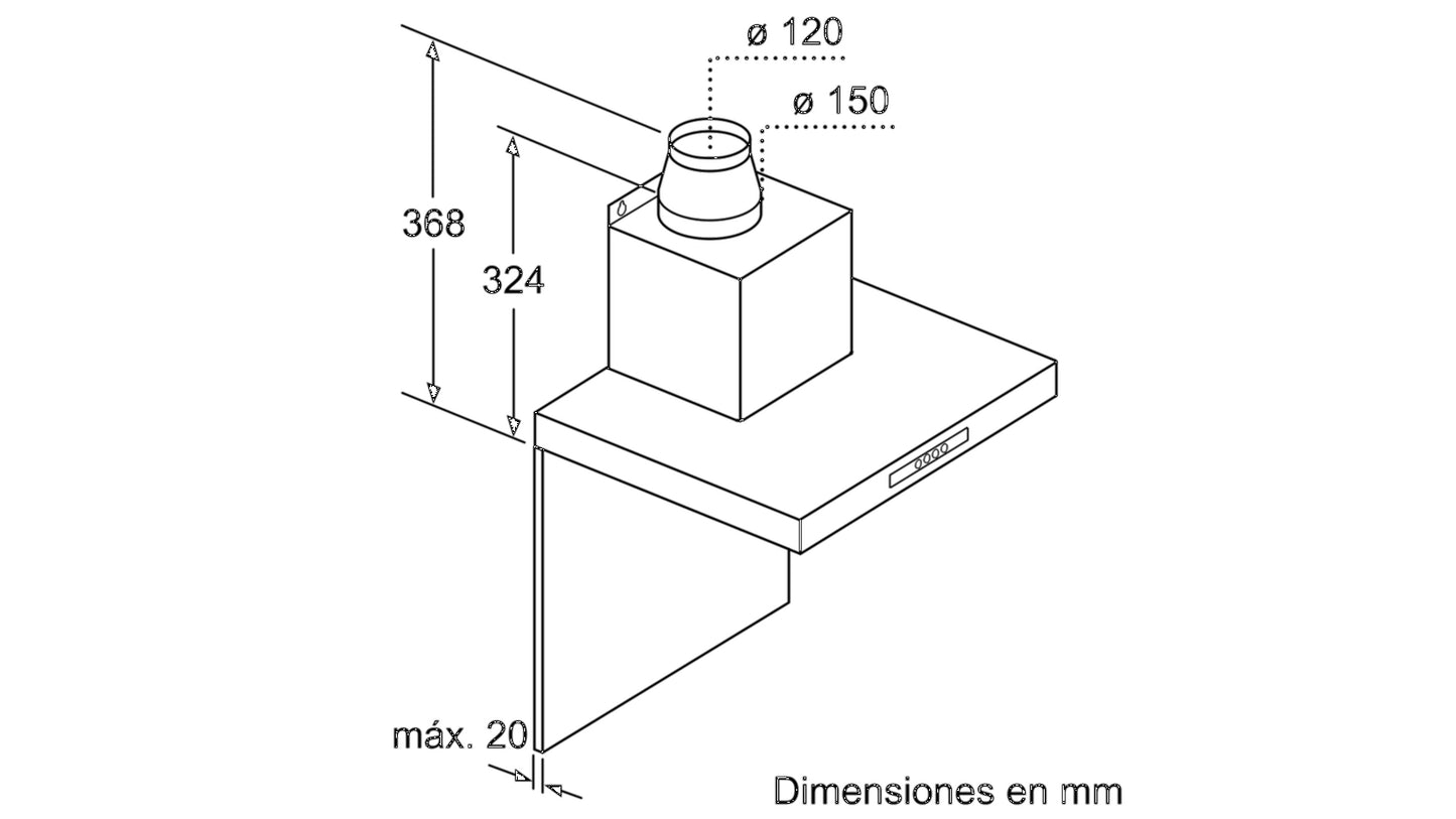 Máy hút mùi treo tường BOSCH DWB07W651|Serie 2