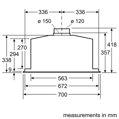 Máy hút mùi âm tủ Bosch DHL785C
