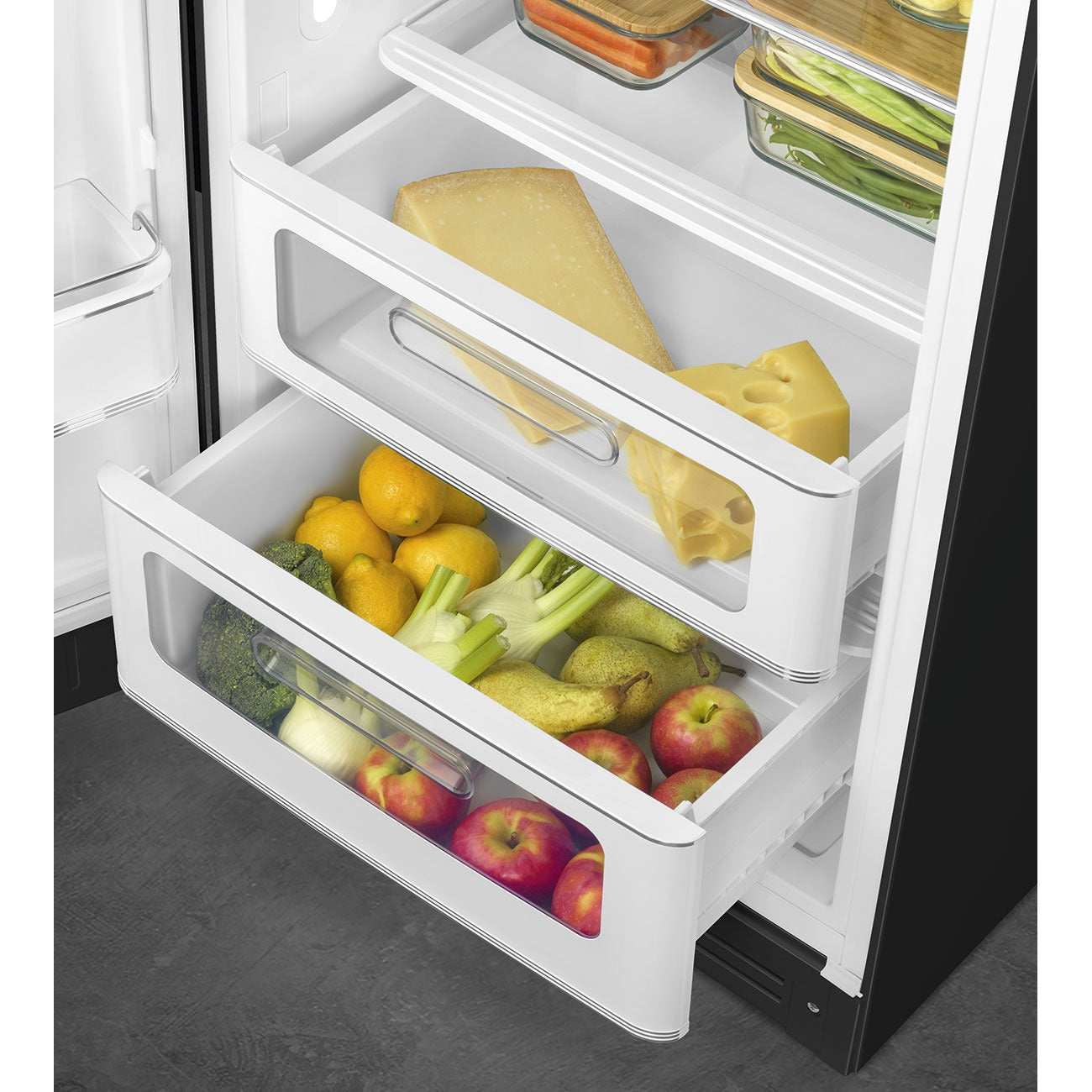 Tủ lạnh một cửa SMEG FAB28LBL5 màu đen cánh trái
