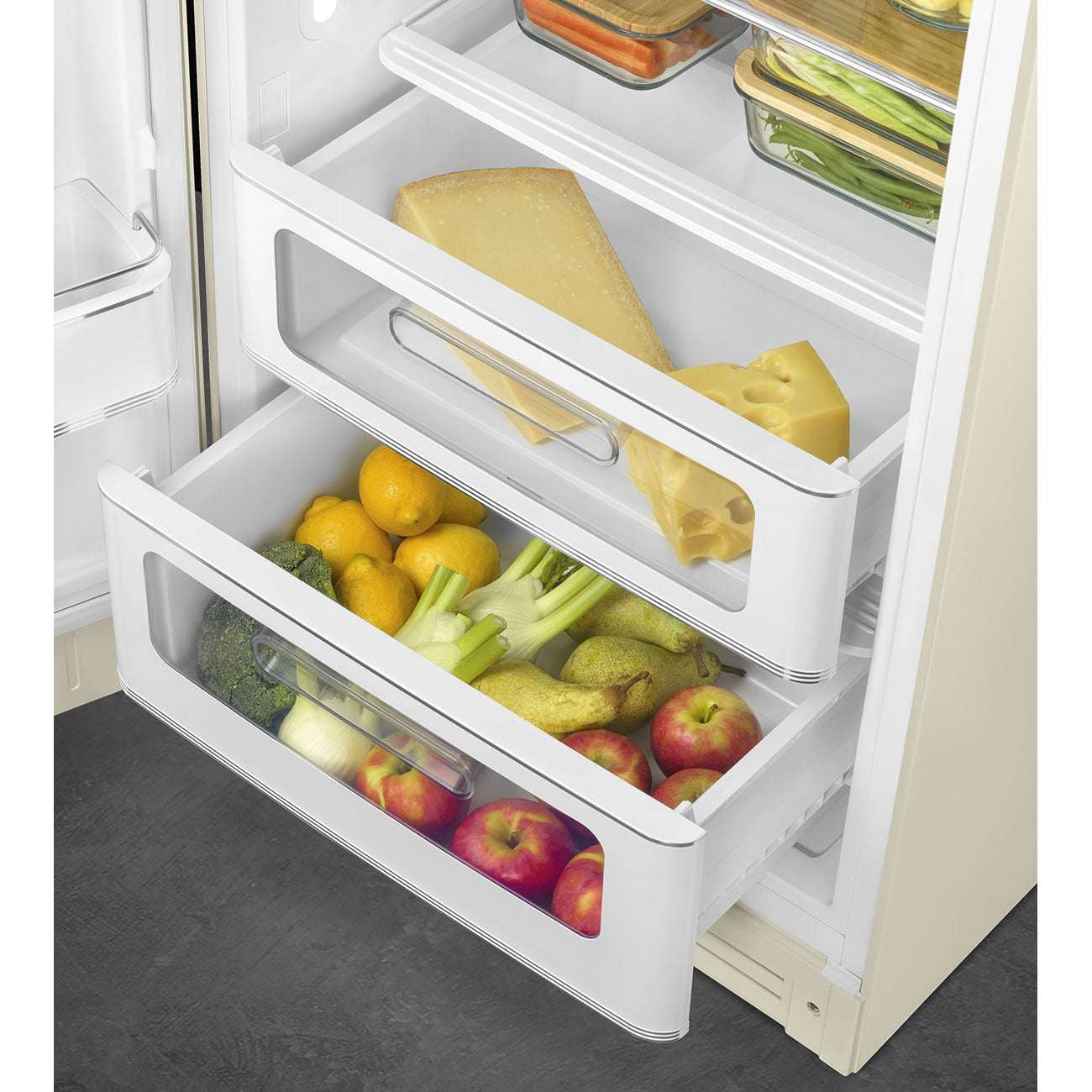 Tủ lạnh một cửa SMEG FAB28LCR5 màu kem cánh trái