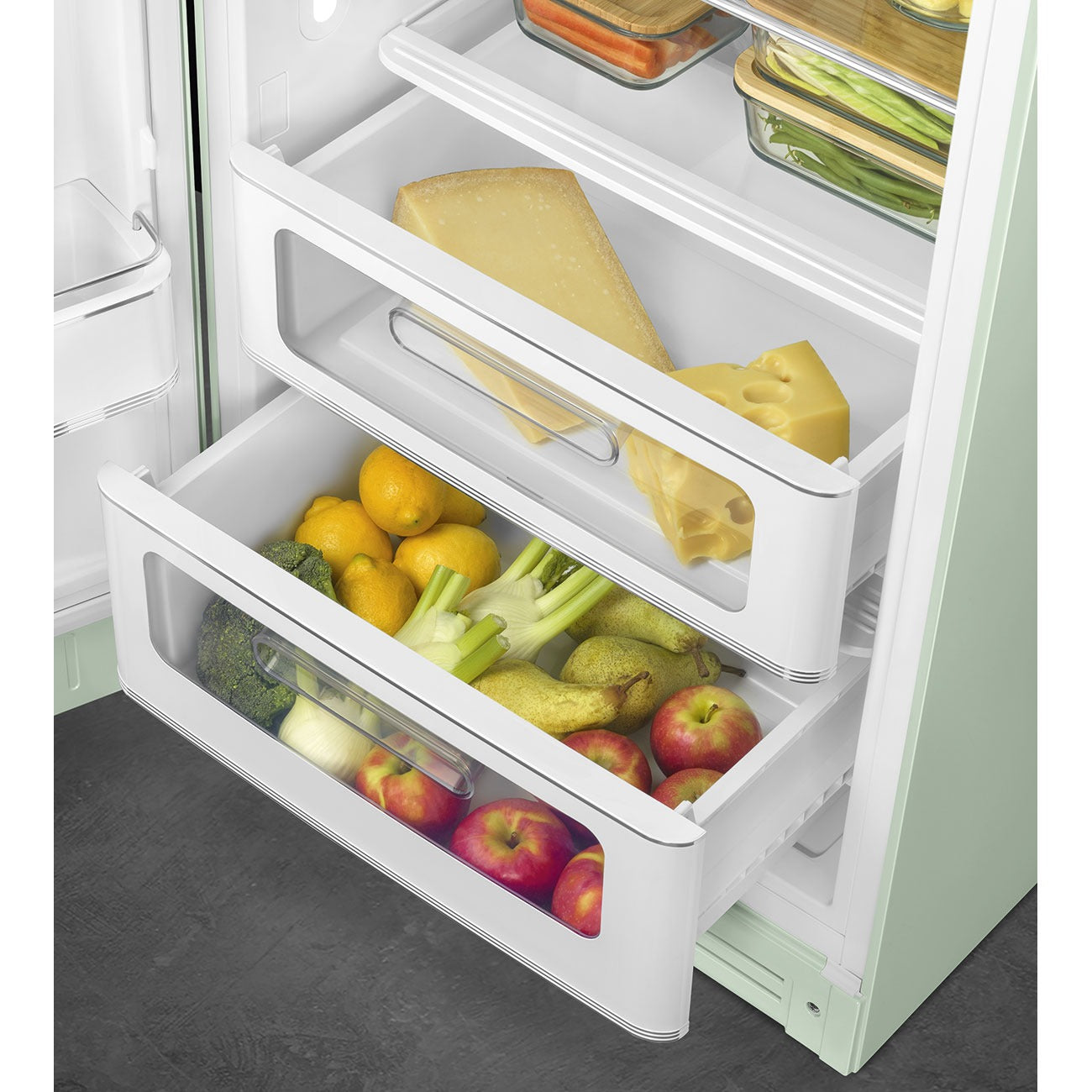 Tủ lạnh một cửa SMEG FAB28LPG5 màu xanh lá cánh trái