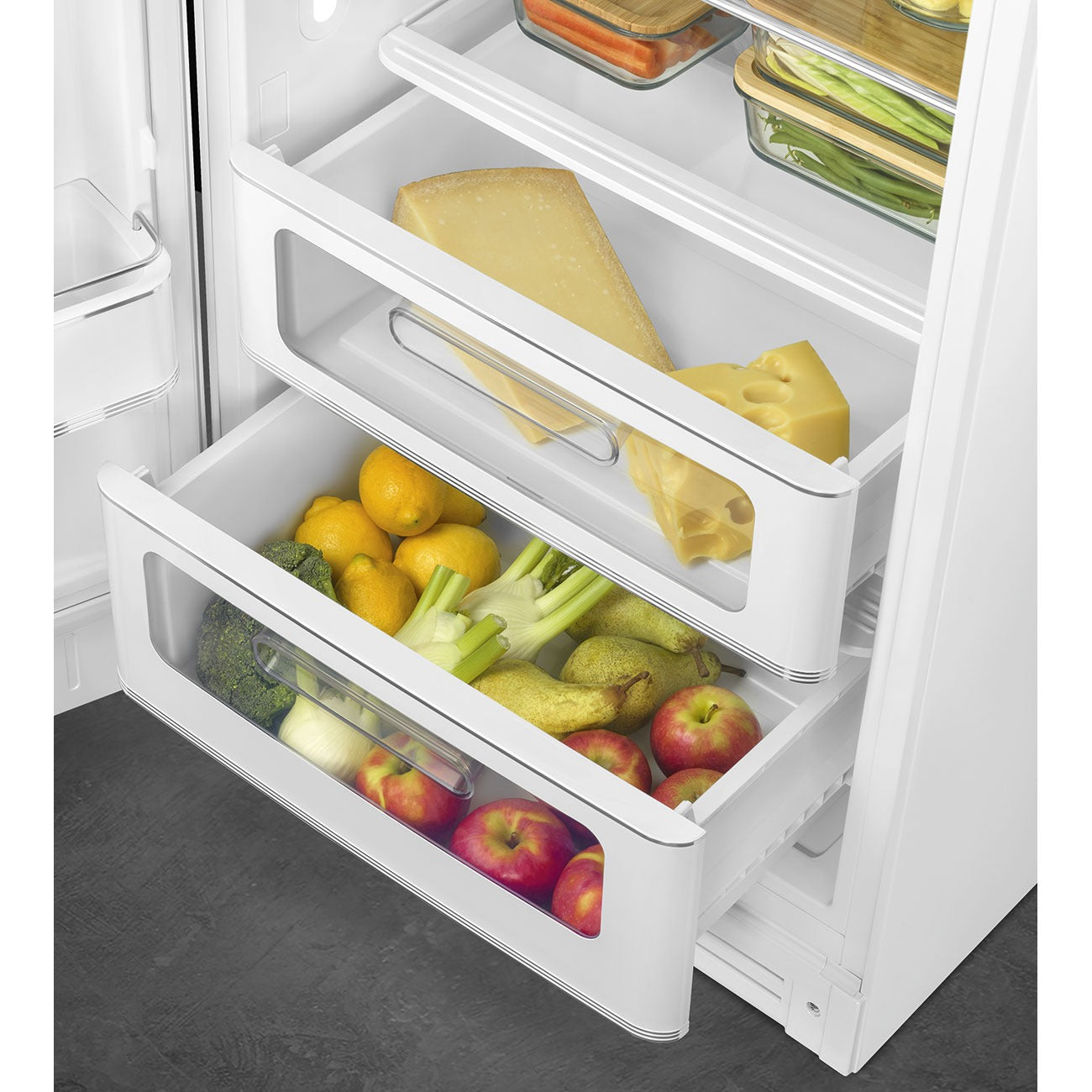 Tủ lạnh một cửa SMEG FAB28LWH5 màu trắng cánh trái
