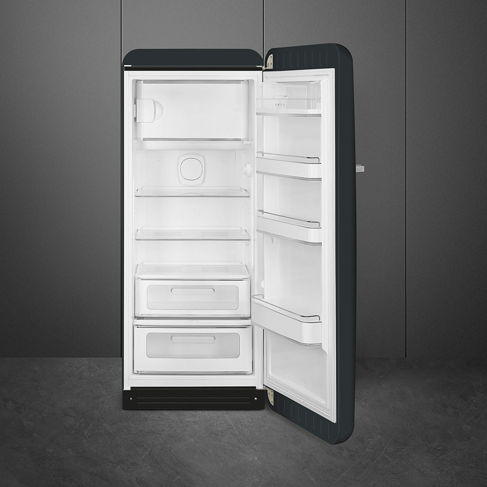 Tủ lạnh một cửa SMEG FAB28RDBLV5 màu đen vải nhung cánh phải