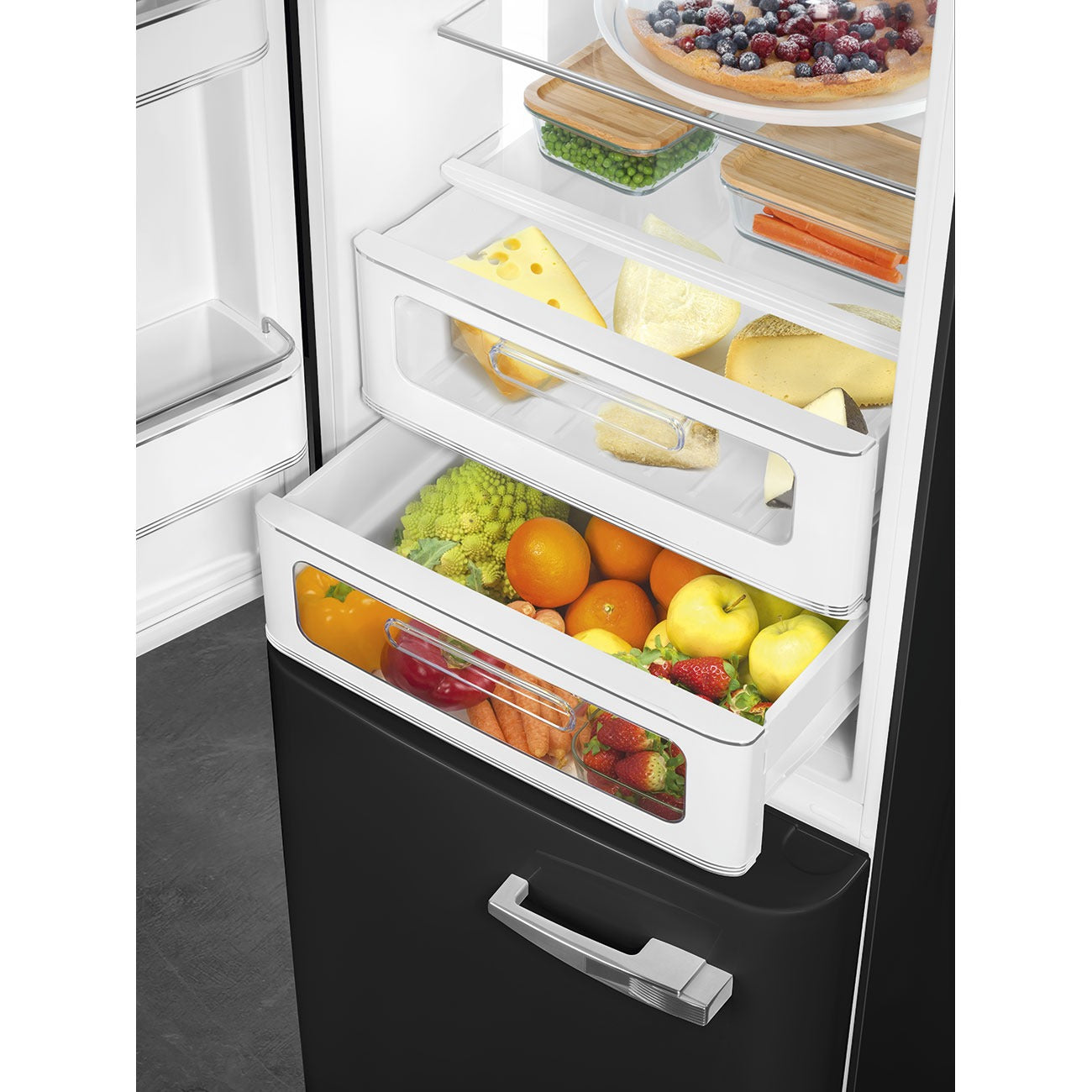 Tủ lạnh 2 ngăn SMEG FAB32LBL5 màu đen cánh trái