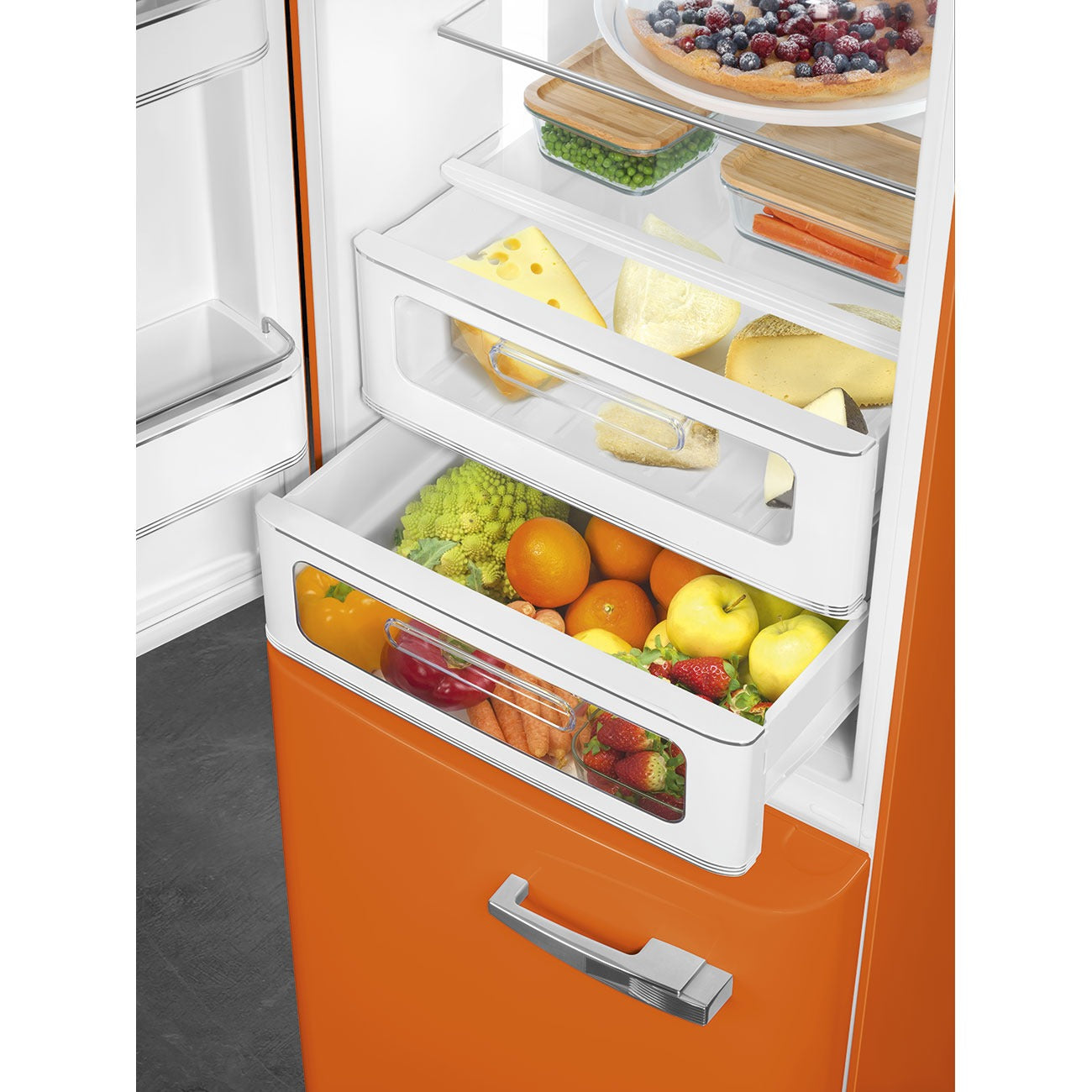 Tủ lạnh 2 ngăn SMEG FAB32LOR5 màu cam cánh trái