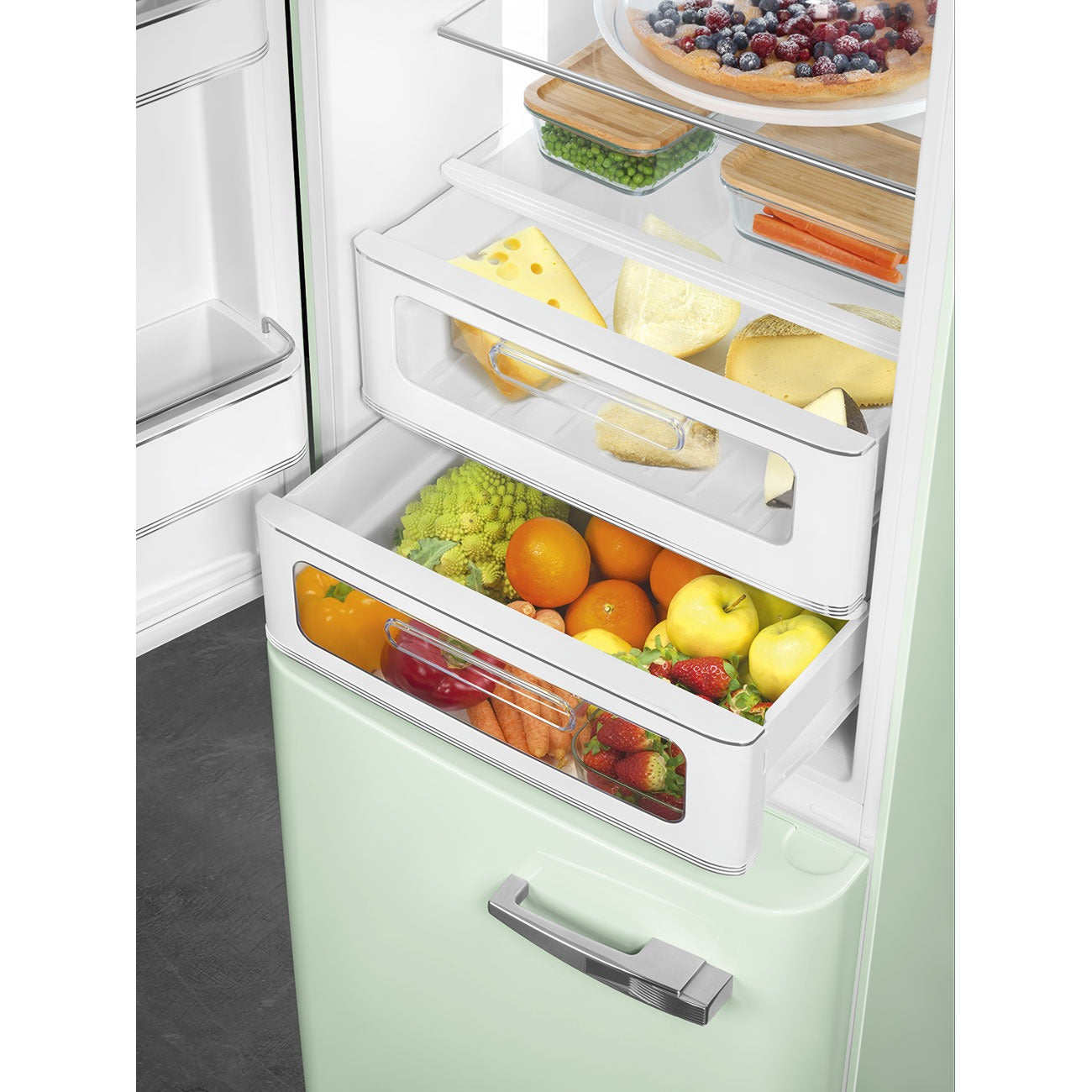 Tủ lạnh 2 ngăn SMEG FAB32LPG5 màu xanh lá cây cánh trái