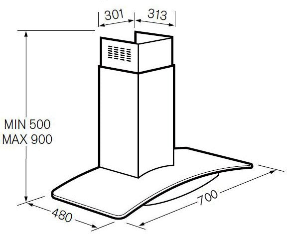 Máy hút mùi treo tường FAGOR CPV-70X