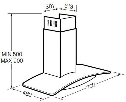 Máy hút mùi treo tường FAGOR CPV-70X