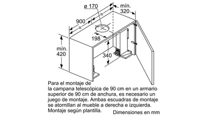 Máy hút mùi âm tủ Bosch DFS097K50 Serie 8