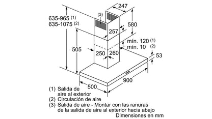 Máy hút mùi treo tường BOSCH DWB97IM50 Serie 4
